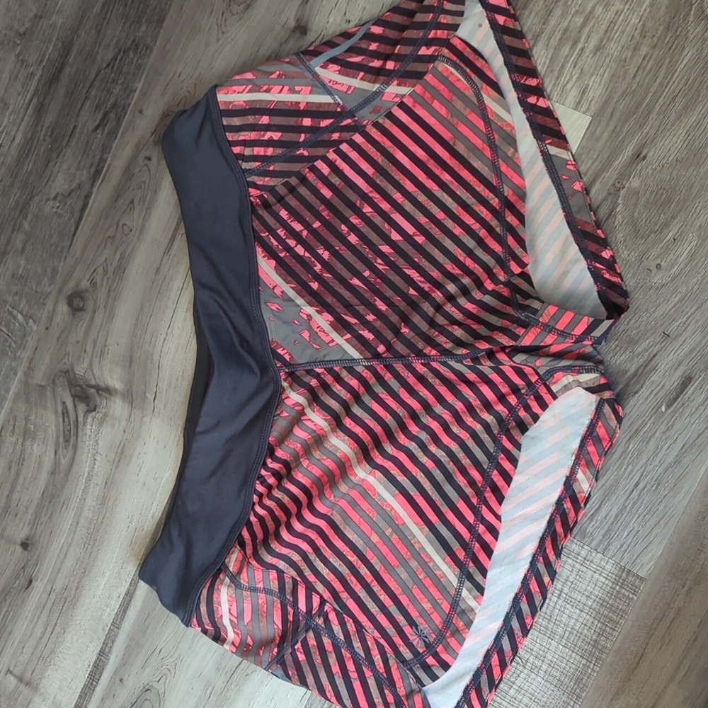 Athleta Pulse Striped Athletic Running Shorts Medium